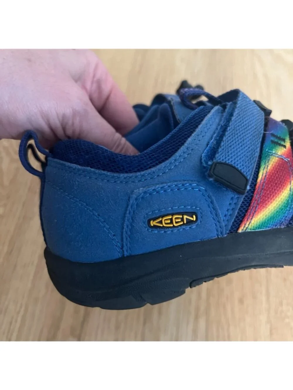 Keen Newport H2Sho Water Hiking Shoes Blue Rainbow Big Kid's Size 4